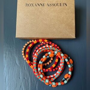 Roxanne Assoulin Orange Beaded Bracelet Set of 8